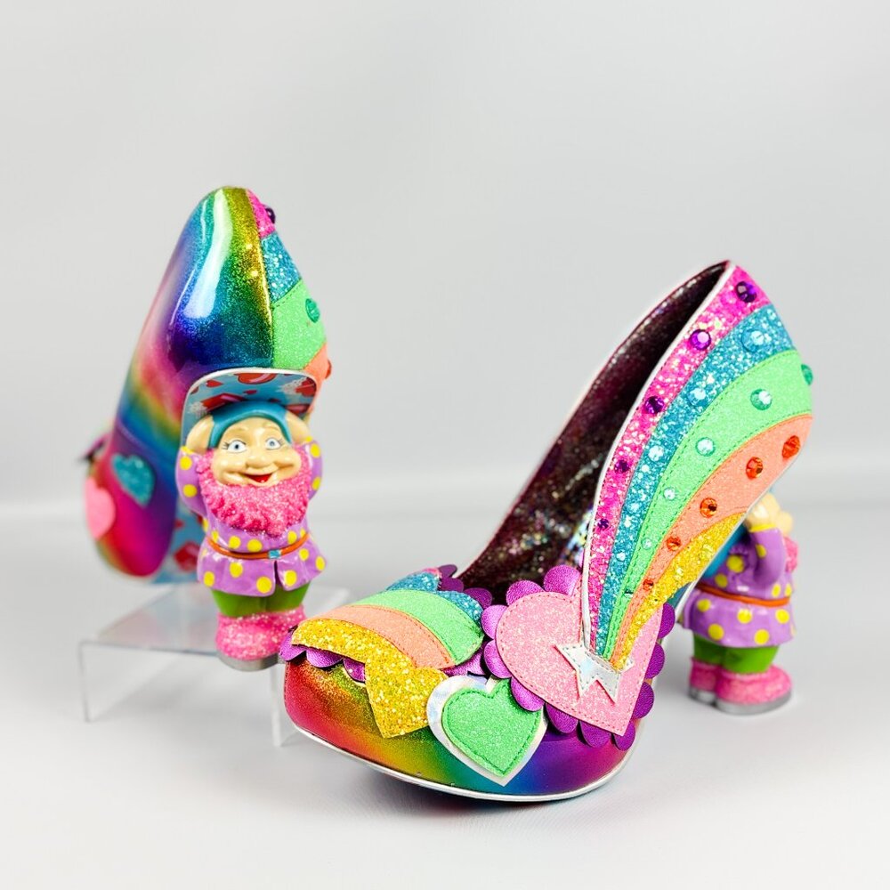 Irregular Choice I Just Gnome It Rainbow Glitter Heels – Size 39 / 8